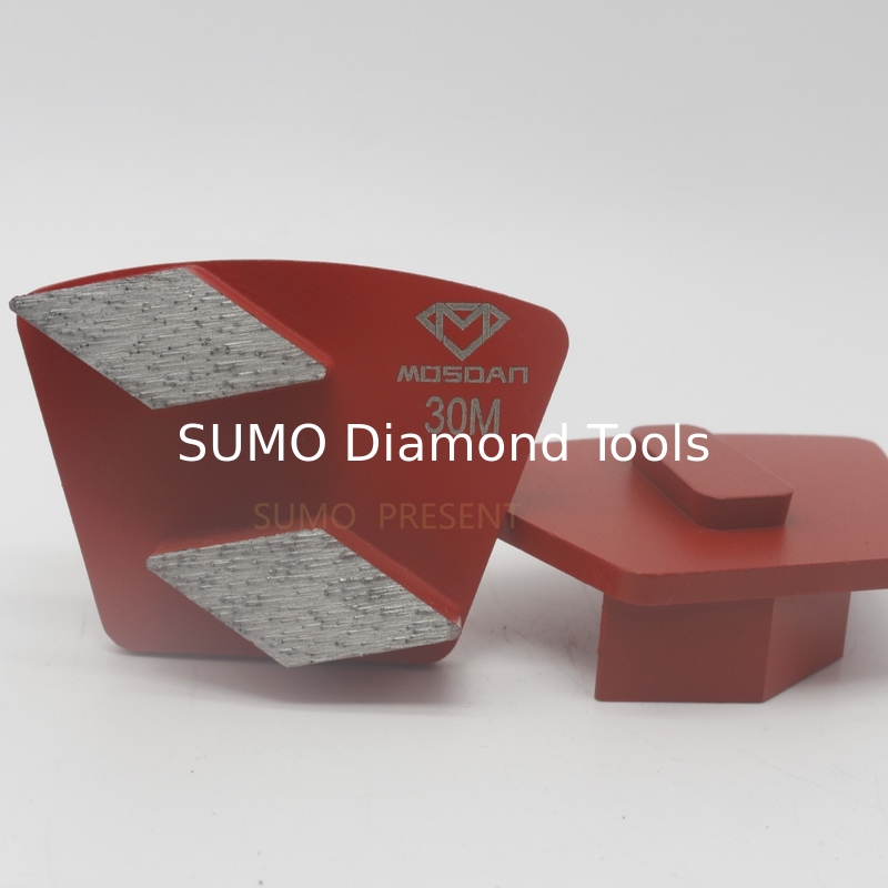 Double Rhombus Trapezoid Segments  Redi Lock Diamond Grinding Shoes for Husqvarna